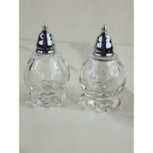 Imperial Candlewick Salt & Pepper Shakers Boopi Pattern 3 1/2" Glass 60's Vtg